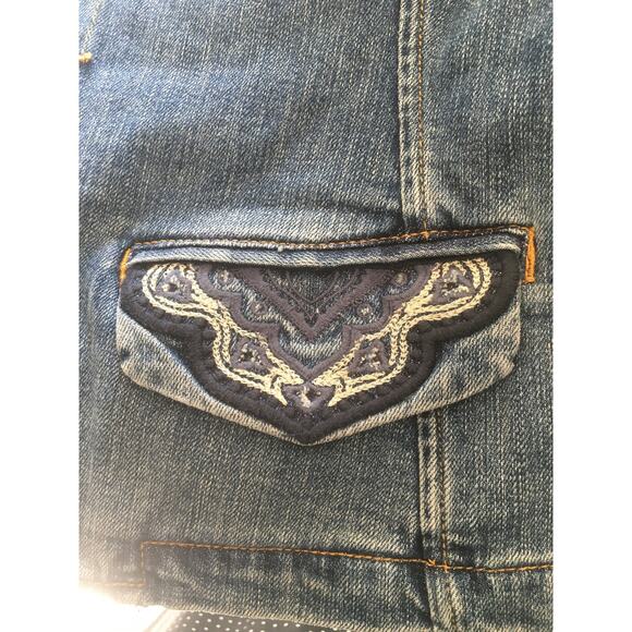 Vintage Tommy Hilfiger Denim Jacket Medium, Embroidered Flap Pockets - Picture 5 of 5